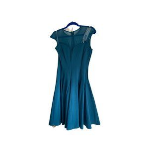 Halston Heritage Women's Dotted Mesh & Ponte Dress